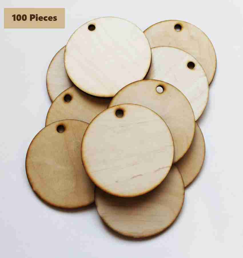 Haoser 20 Pieces 6 Inches Unfinished Wood Pieces Square Blank