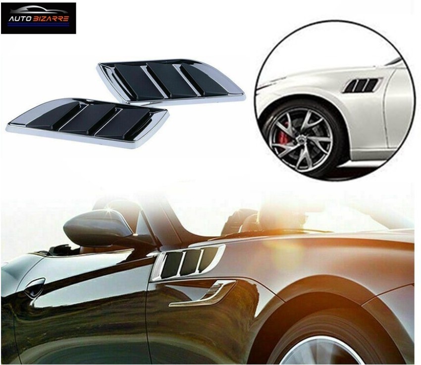Car 3D Fake Side Air Intake Vents Outlet Decorative Stickers Shark