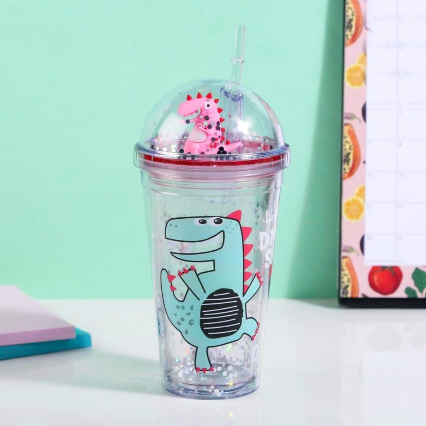 Mickey Printed Sipper Bottle With Straw For Kids, Glass Tumbler Sipper  Water Bottle
