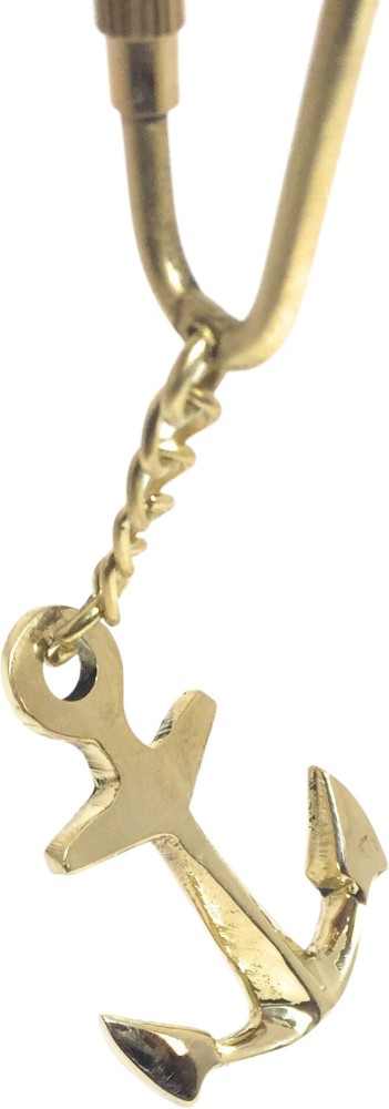 Pink Horse Florida Anchor Keychain Stay Strong Brass Anchor