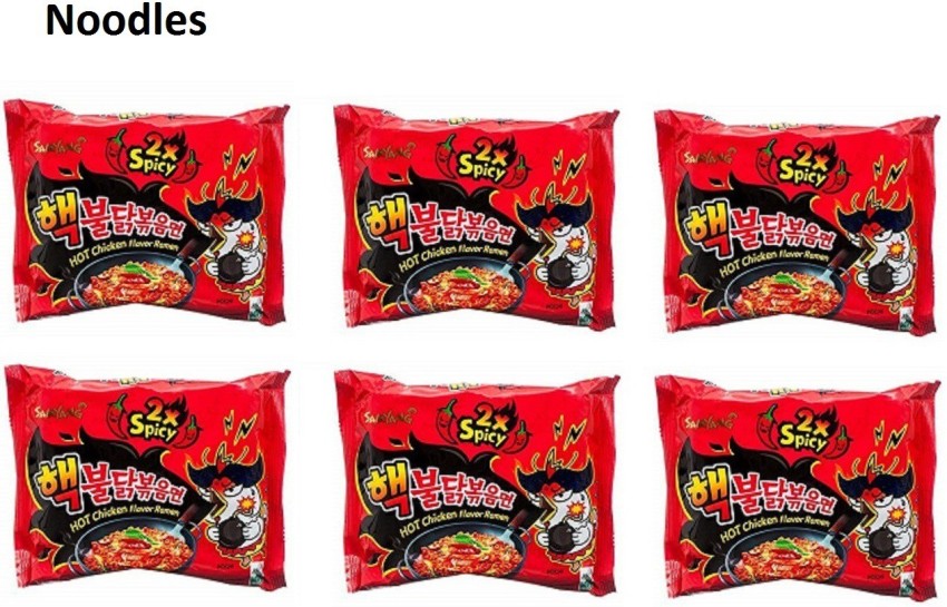 Samyang Buldak Ramen Kimchi Hot Chicken Flavour Ramen Instant Korean  Noodles - 135gm*2Pack & Hot Chicken 2 XSpicy Noodles PK1 140Gm (Pack of 3)  410Gm (Imported) Non-Vegetarian Instant Noodles Non-vegetarian Price in