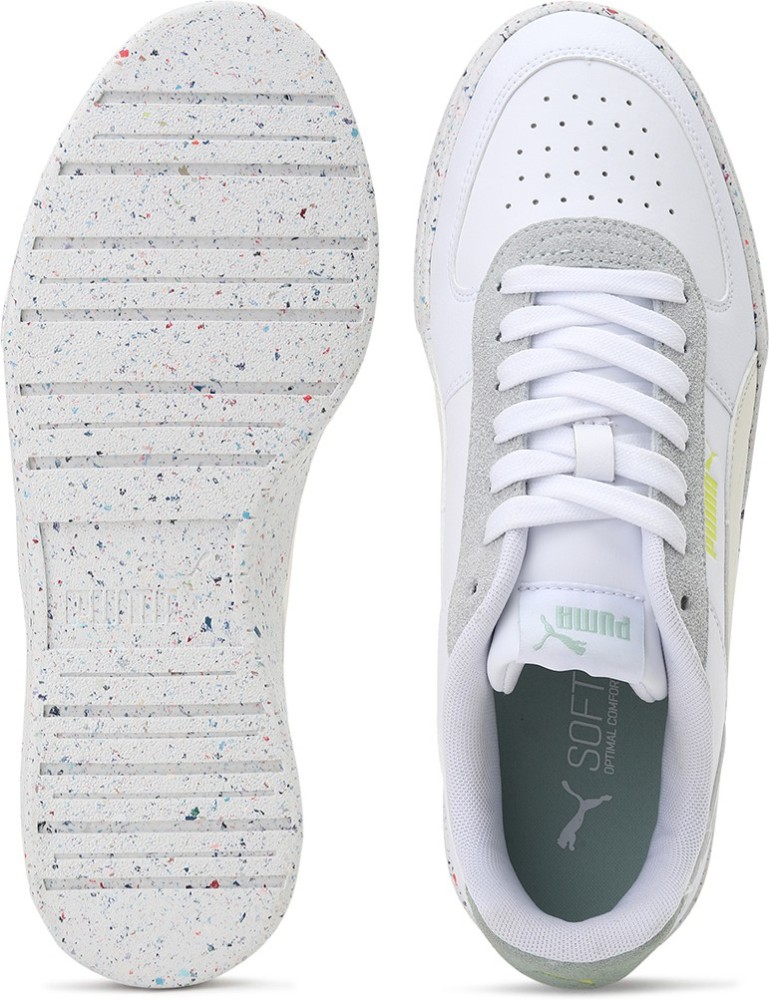 Puma White/Green Caven Lace-up Trainer