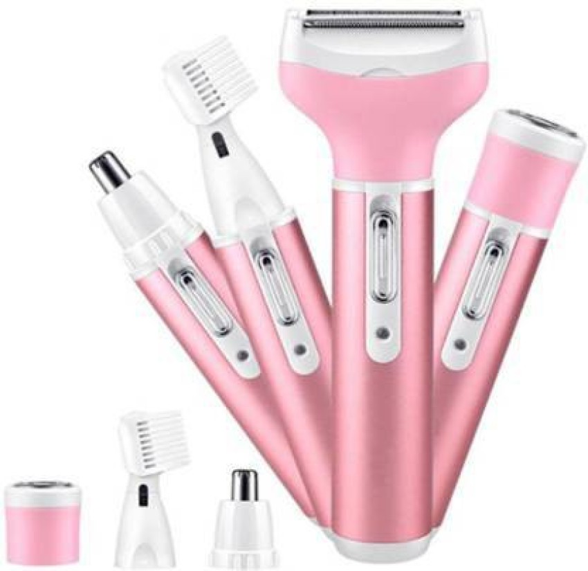 Kemei KM-6637 4 In 1 Professional ladies Cordless Body Grooming Hair  Removing Shaver & Grooming Kit for Women (Pink) Grooming Kit 60 min Runtime  4 Length Settings Price in India - Buy