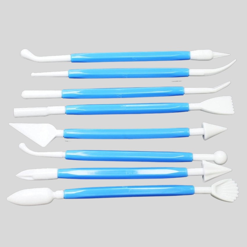 THR3E STROKES Set of 8 Plastic Clay Tools Modeling Clay Tools for