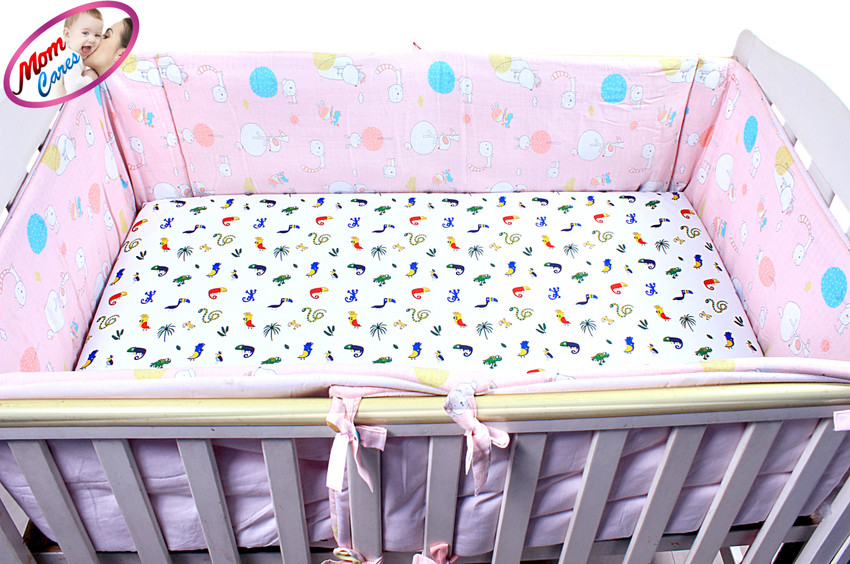 MOM CARES Crib Bumper for Baby Cot All Four Sides Protection Safe