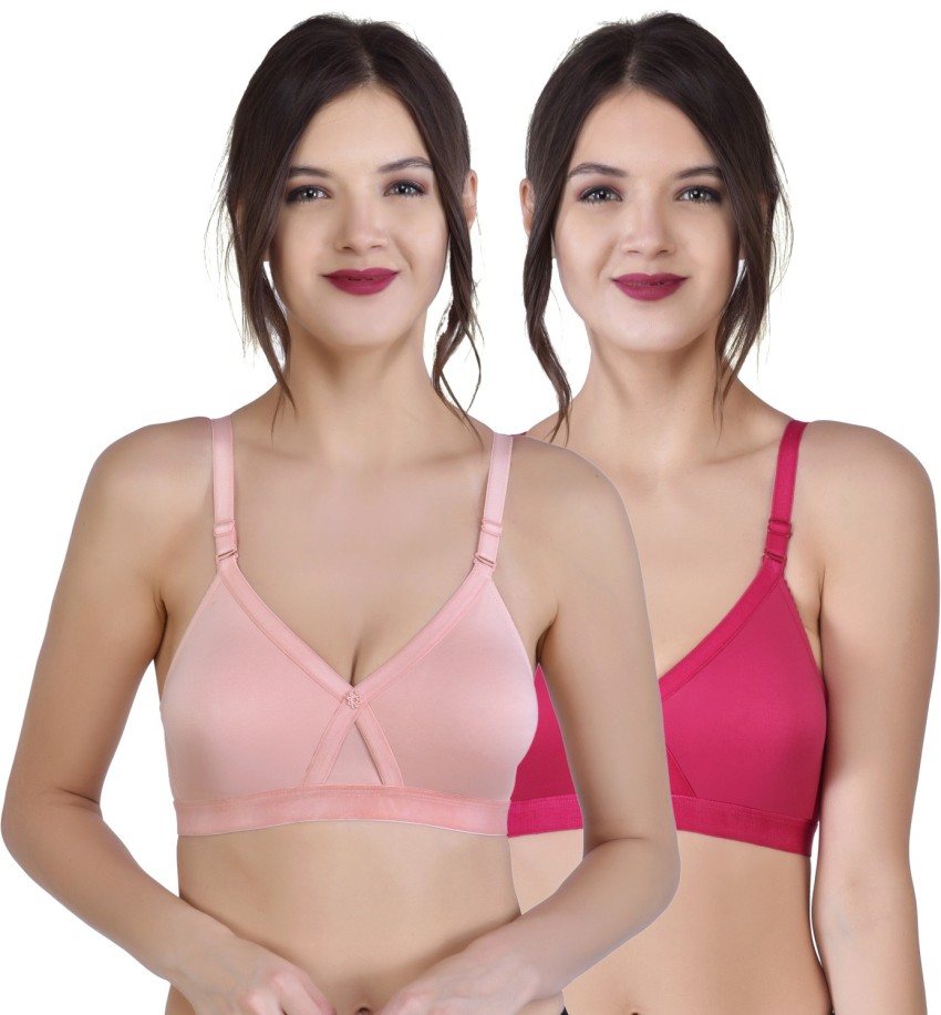 Buy Alishan Non Padded Cotton T Shirt Bra - Pink Online at Low Prices in  India 
