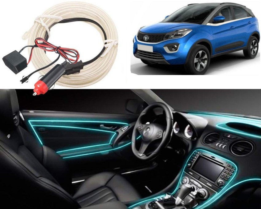 CARZEX EL Wire Car Interior Light Ambient Neon Light for Cars With  Controler (Ice Blue, 5 Meter) Car Fancy Lights Price in India - Buy CARZEX  EL Wire Car Interior Light Ambient