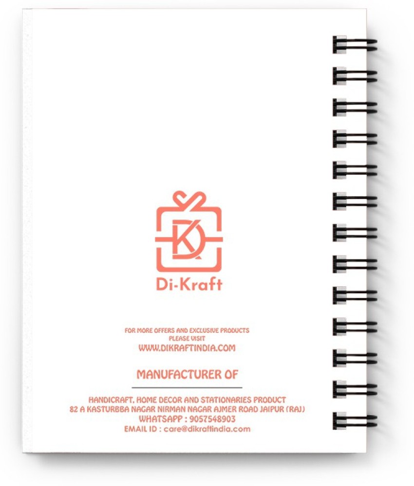 DI-KRAFT Motivational Quote A5 Size Unruled Paper Journal Diary Spiral  Notebooks Wire Bound Diaries and Planner, 160 Pages, Design 19