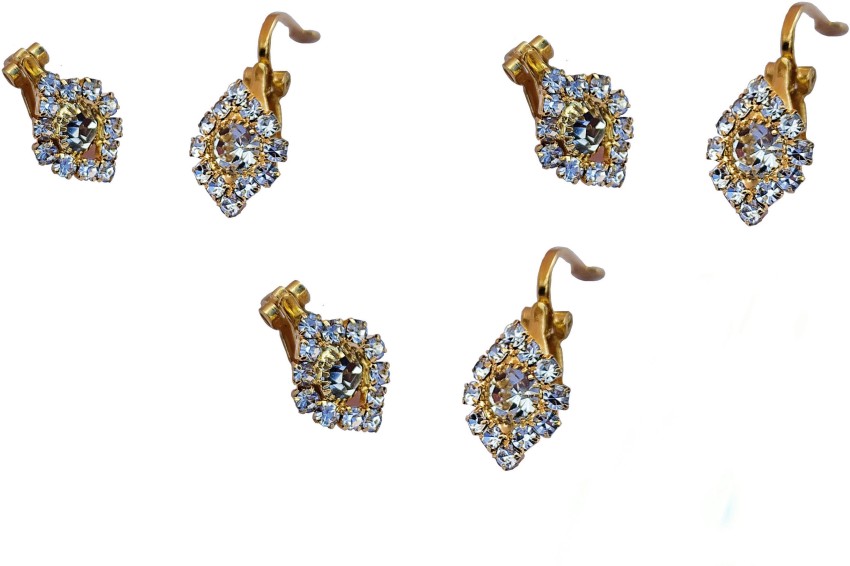 Flipkartcom  Buy SONI Classic Designer Gold Plated Stylish ClipOn  Earrings for girls  women Cubic Zirconia Alloy Clipon Earring Online at  Best Prices in India