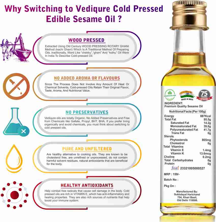 Walnut Oil  100% Pure Cold Pressed Akhrot Ka Tel (100 ml) – Vediqure