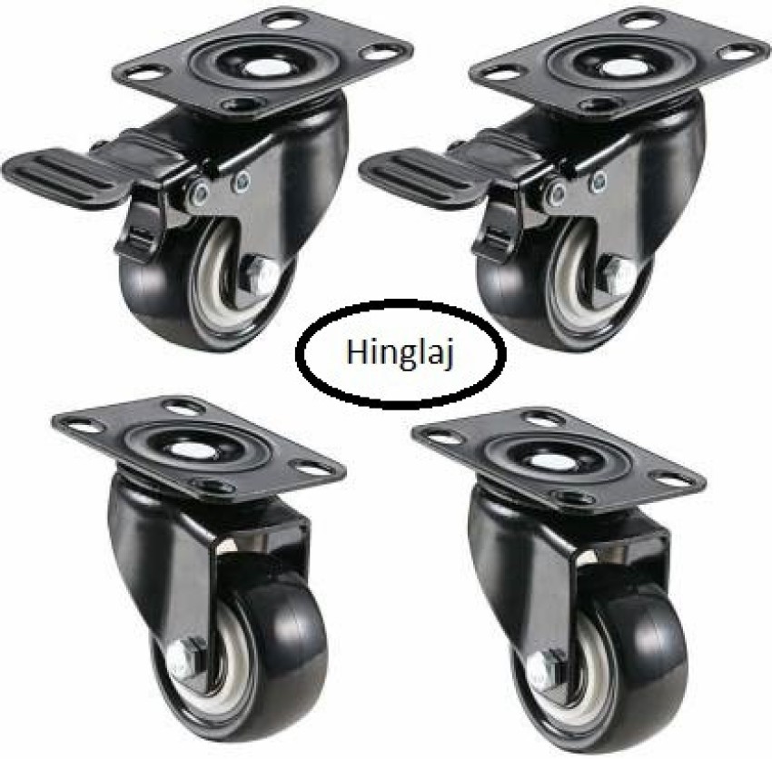 Gizhome 8 Pack 1-Inch Dia Swivel Rubber Single Wheel Caster Wheels with Rubber Base Ball Bearing Trolley Wheels