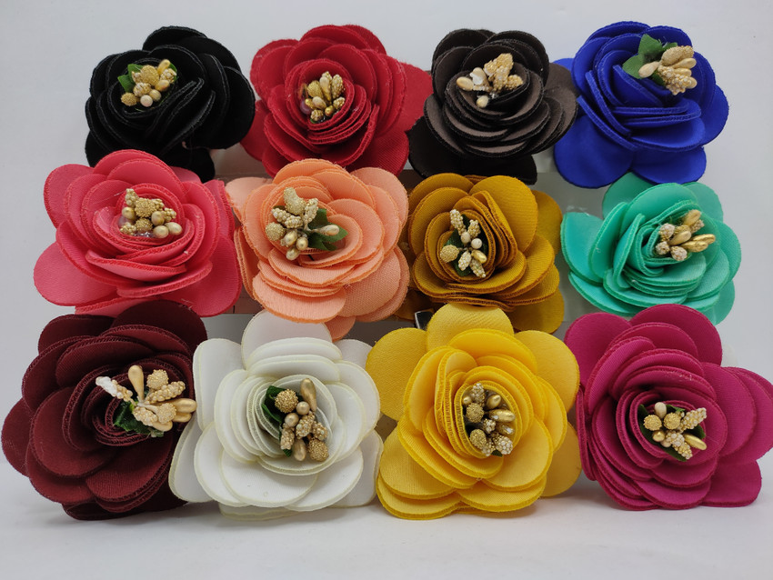 Fabric flower hair pins on sale