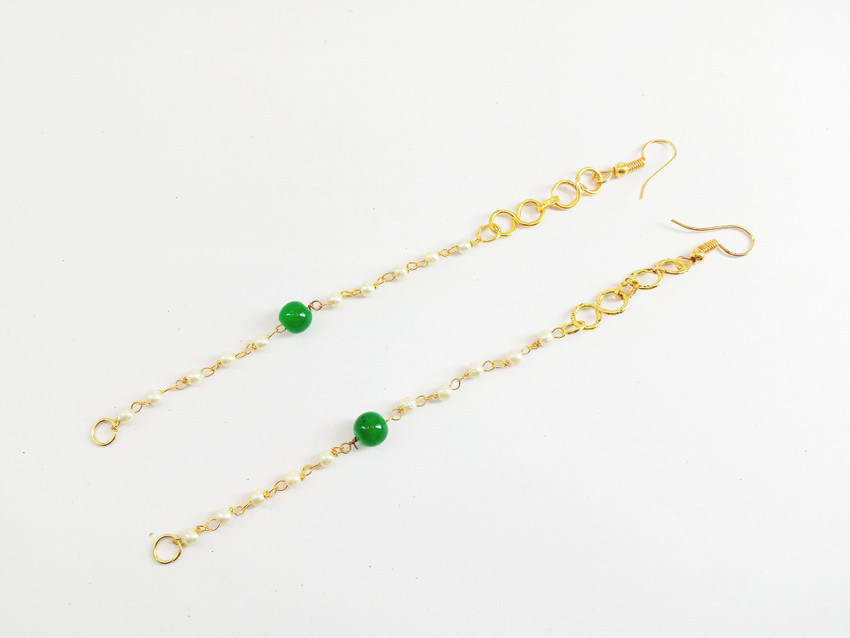 VERMA COLLECTION Gold Plated Ear Chain Traditional White pearl