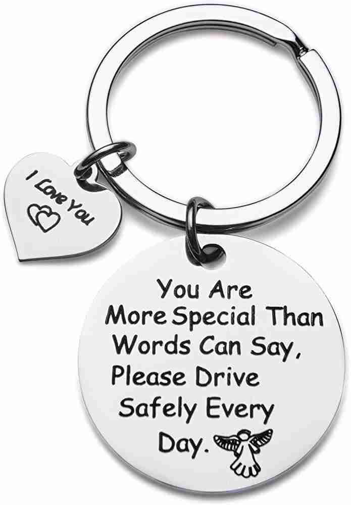 Trovec Drive Safe Keychain Love Heart Symbol Gift for Husband