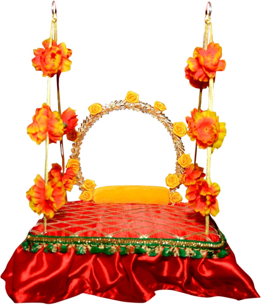 Kanha Unique Decorative Design Janmashtami Special Laddu Gopal Flower &  Grass Design Jhula Swing Size (0 to 2) Handmade Premium Quality Jhula
