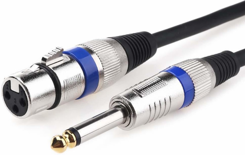 sriaarnika Microphone Cable XLR Female to 6.35mm Cable 1/4 Mono Jack 15  Meter cable Microphone XLR 3 pin Cable