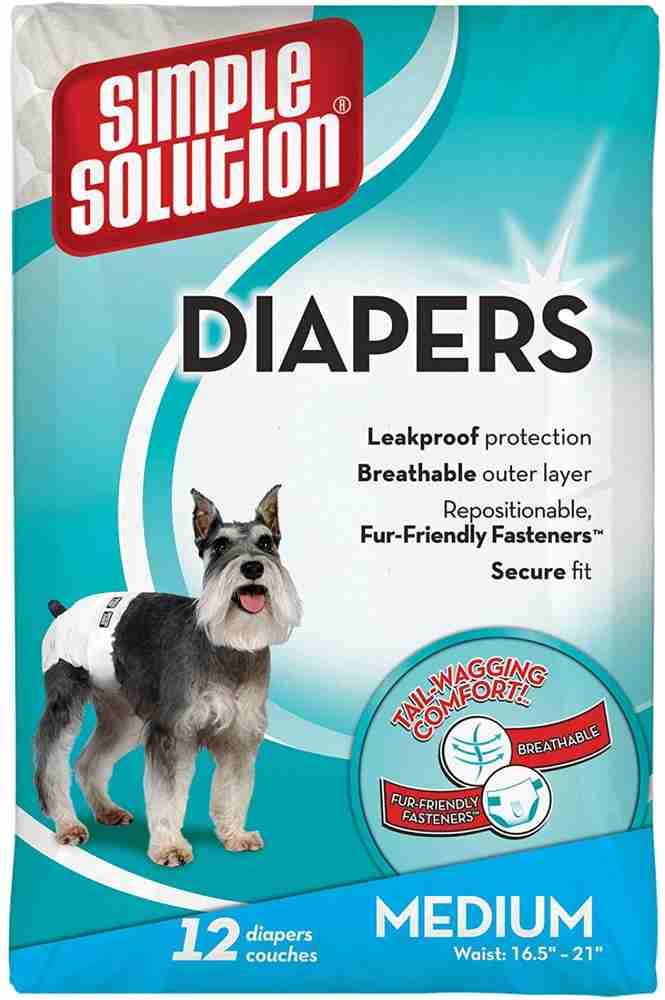 Simple Solution Diapers Size 38 58cm 12pcs Disposable Dog Diapers Price in India Buy Simple Solution Diapers Size 38 58cm 12pcs Disposable Dog Diapers online at Flipkart