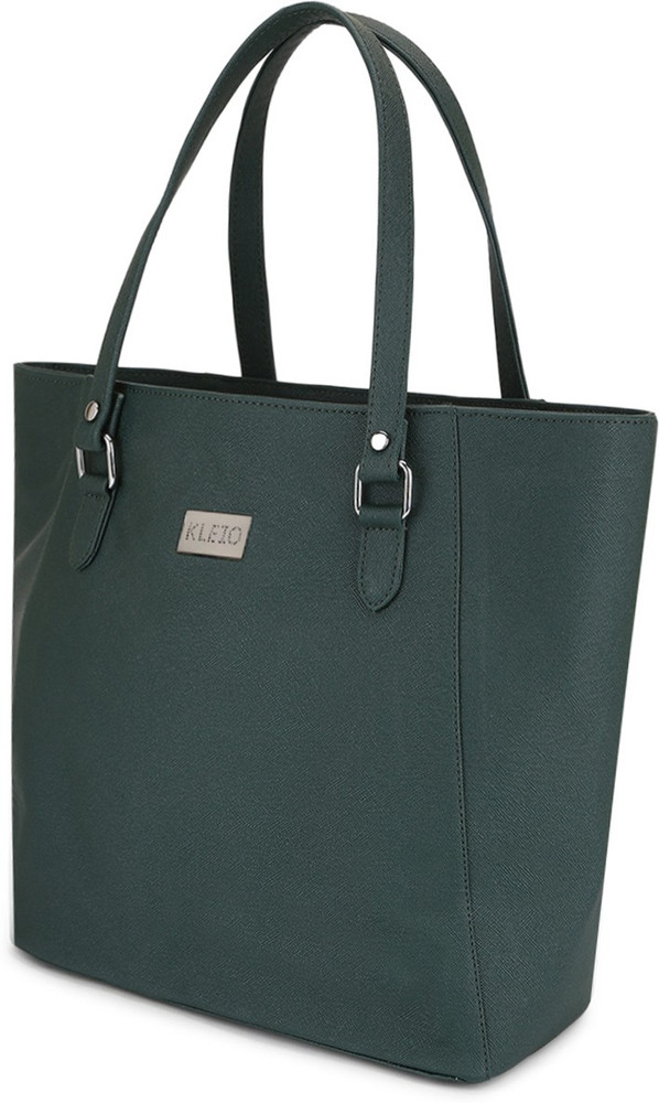KLEIO Green Tote Solid Color Multi Compartment Laptop Purse Tote Handbag for Women Ladies HO4021KL DG DARK GREEN Dark Green Price in India Flipkart
