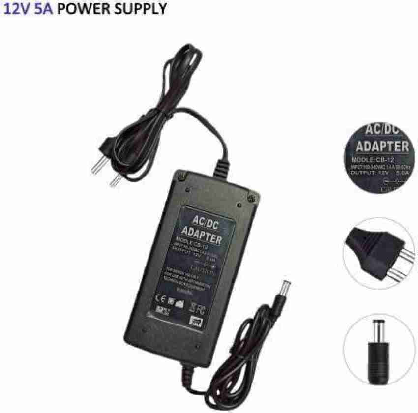 Enormity 12V 5Amp Power Adapter AC 100-220V to DC 60W Power Supply US Plug  Switching PC Power Cord for LCD Monitor LED Strip Light DVR NVR Security  Cameras System CCTV Worldwide Adapter