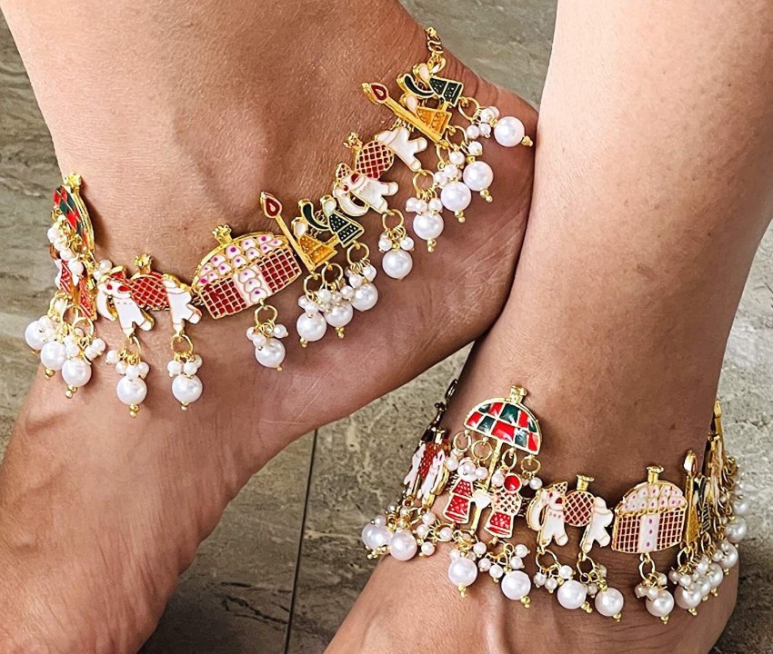 Gold anklets for on sale bride