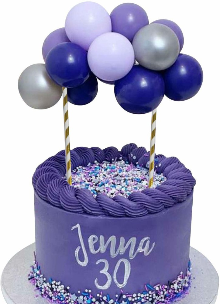 Party Propz Balloon Cake Topper Happy Birthday Decorating Items 5 Inch Mini  Balloons Cake Purple, Silver Baby Boy Girl Shower Birthday Bridal Party Cake  Decoration Supplies ( Purple Silver) Cake Topper Price