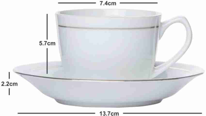 SONAKI Pack of 12 Bone China Tea & Coffee Cup Saucer with Gold Rim