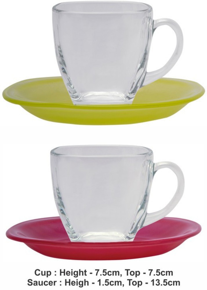 Karina Cup & Saucer, 210ml, Set of 12 (6 Cups + 6 Saucers) Goldline 110