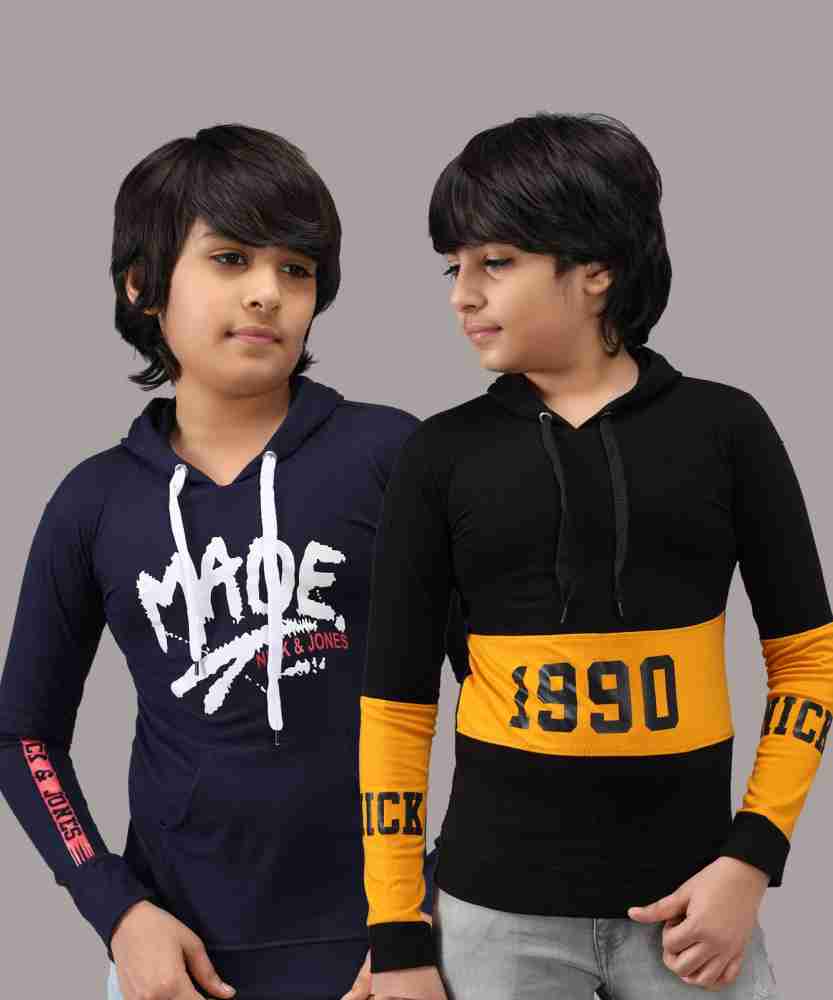 Flipkart NICK AND JONES Boys Typography Pure Cotton T Shirt