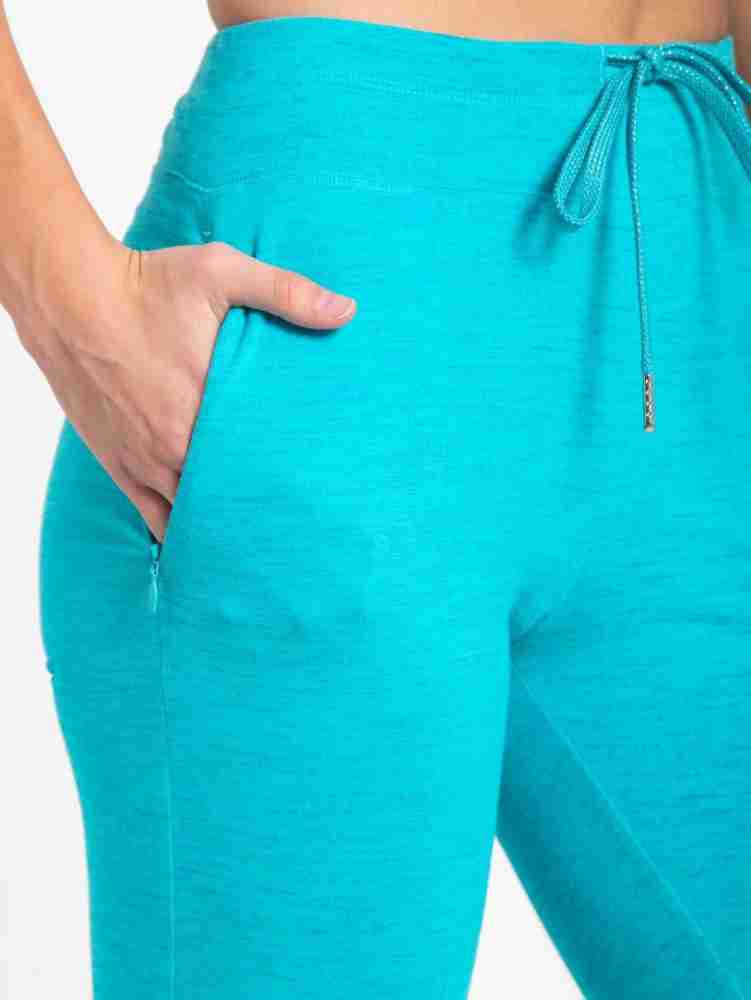 Buy Women's Super Combed Cotton Elastane Stretch Yoga Pants with Side  Zipper Pockets - J Teal Marl AA01