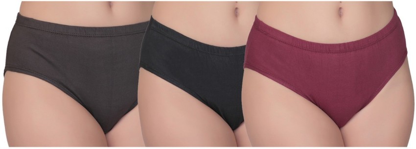 Buy Clovia Cotton Rich Non-Wired Spacer Cup T-Shirt Bra & Mid Waist Hipster  Panty - Maroon online