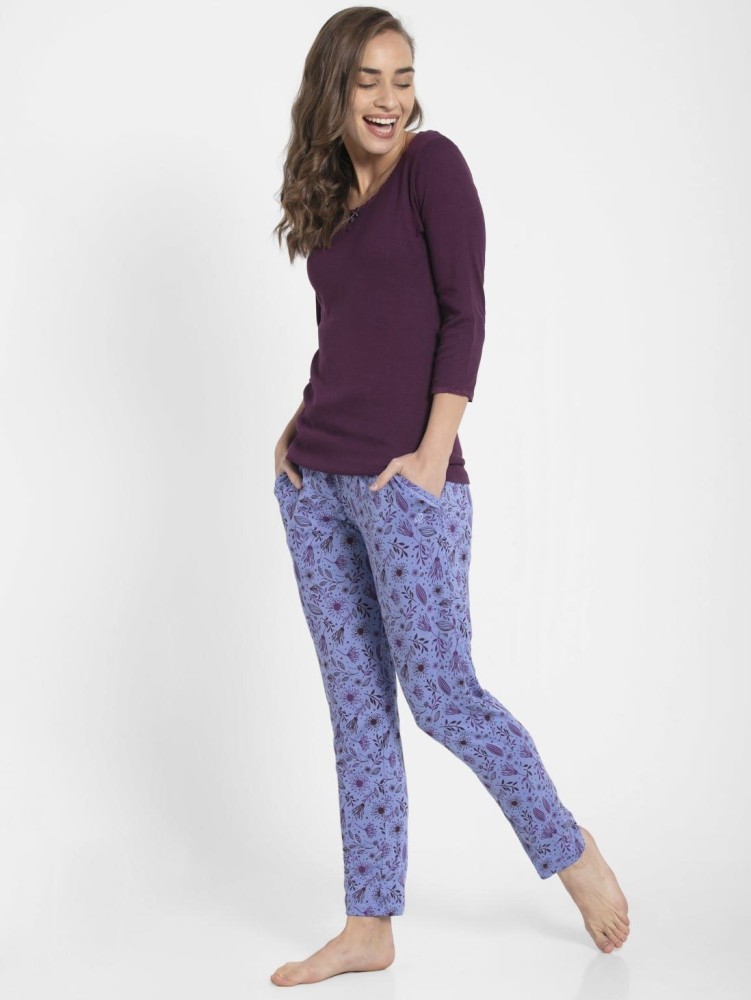 Jockey Iris Blue Assorted Prints Knit Lounge Pants in Varanasi at best  price by Night Queen Maxi Ghar  Justdial