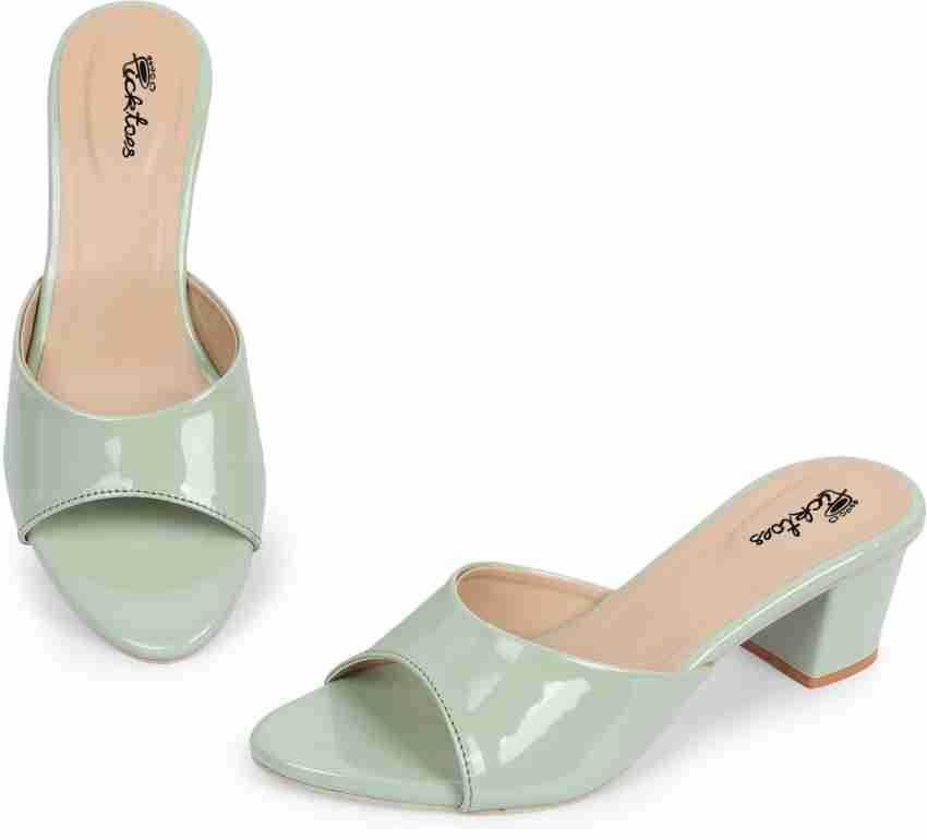 Light green block discount heels