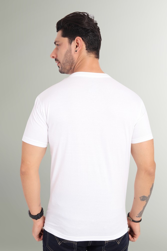 V shape Neck White T-Shirt buy in Gurgaon
