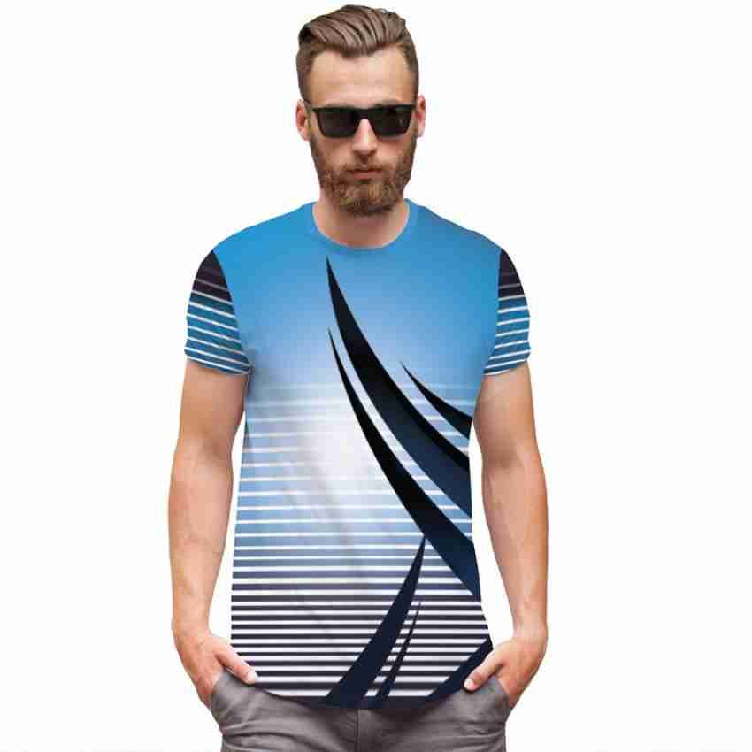 Polyester Graphic Printed Custom Sublimation T Shirt, Round Collar