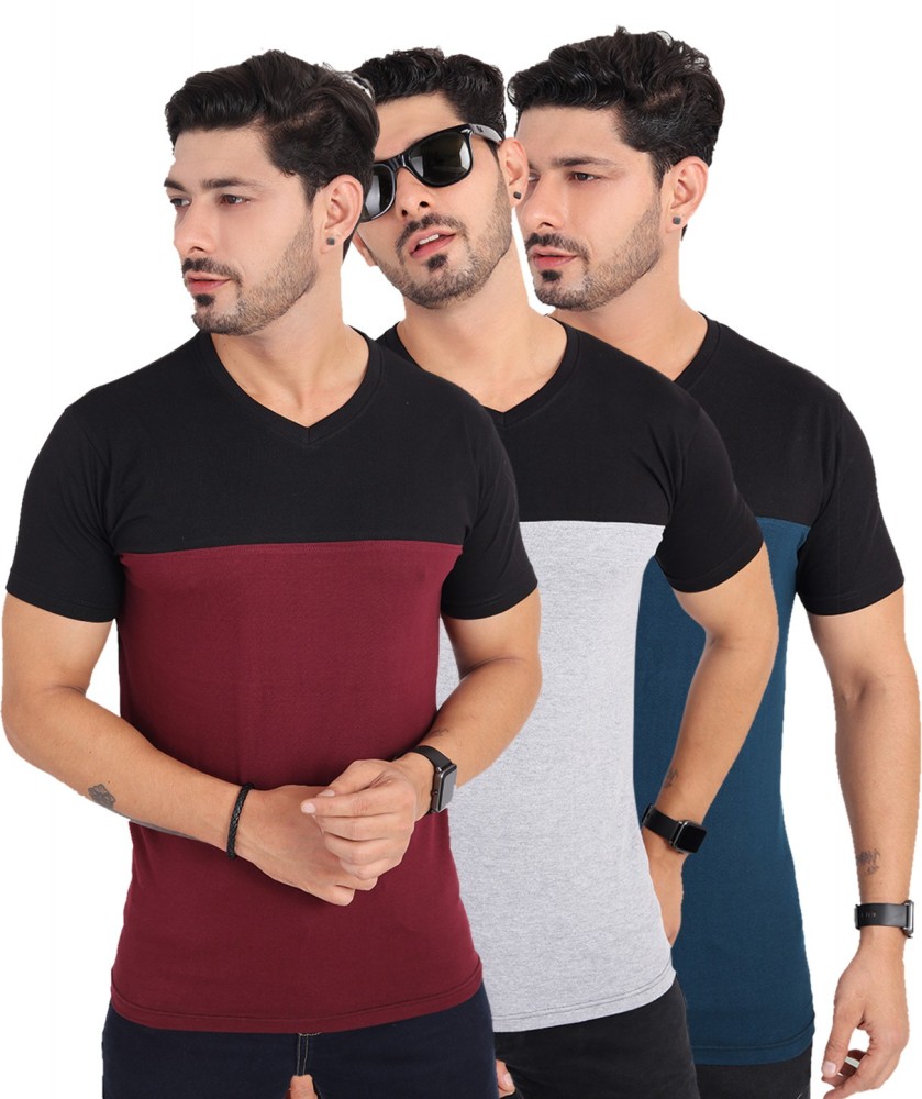 Trends Tower Colorblock Men Round Neck Multicolor T-Shirt - Buy Trends Tower  Colorblock Men Round Neck Multicolor T-Shirt Online at Best Prices in India