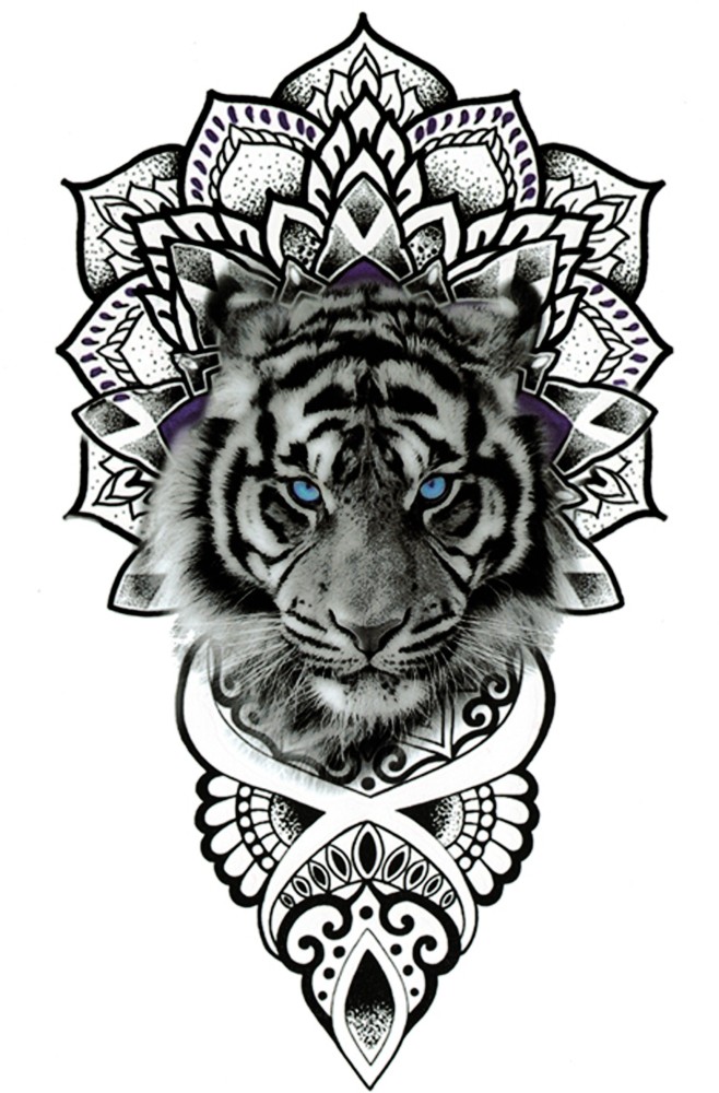 SAVI 3D Temporary Tattoo Waterproof Sticker Beautiful Colourful Big Tiger  Leopard Face Popular New Designs Size  21x15cm 725 Multicolor 13 g   Amazonin Beauty