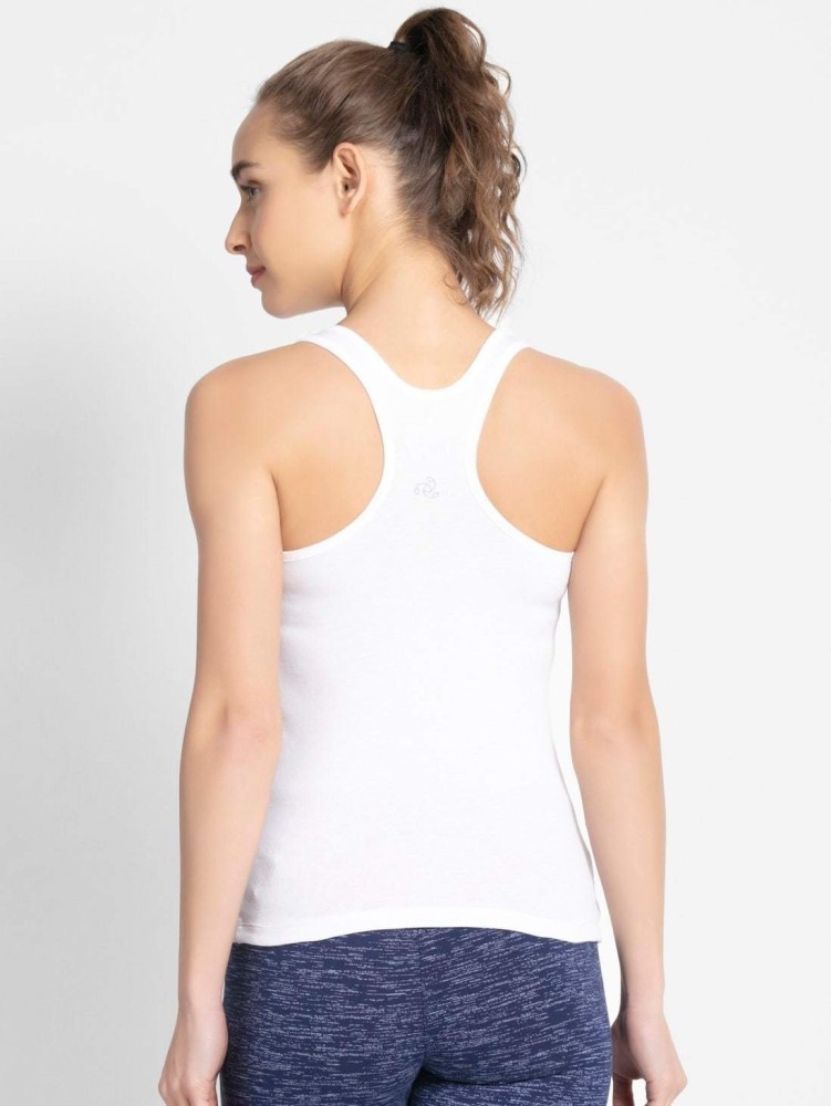 JOCKEY Casual Sleeveless Solid Women White Top - Buy White JOCKEY Casual  Sleeveless Solid Women White Top Online at Best Prices in India