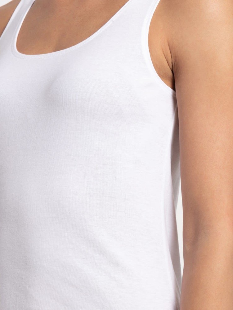 JOCKEY Casual Sleeveless Solid Women White Top - Buy White JOCKEY Casual  Sleeveless Solid Women White Top Online at Best Prices in India
