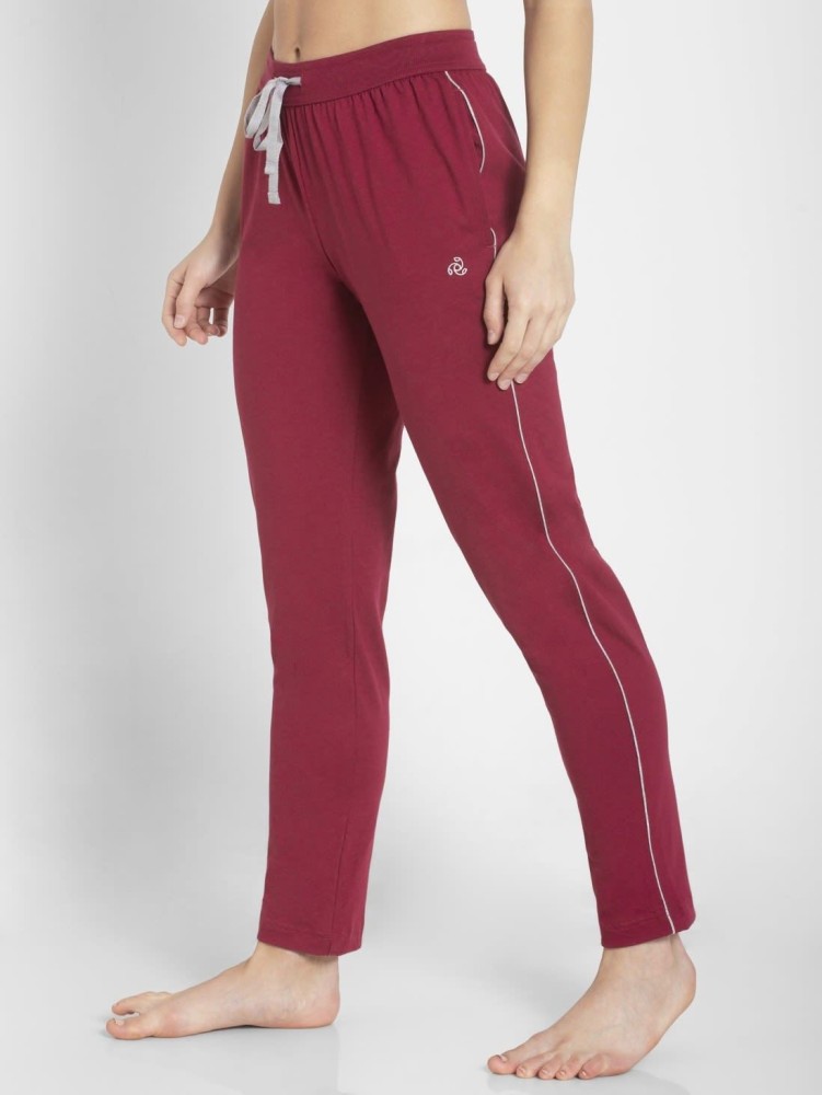 JOCKEY 1305 Self Design Women Maroon Track Pants - Buy Rose Petal