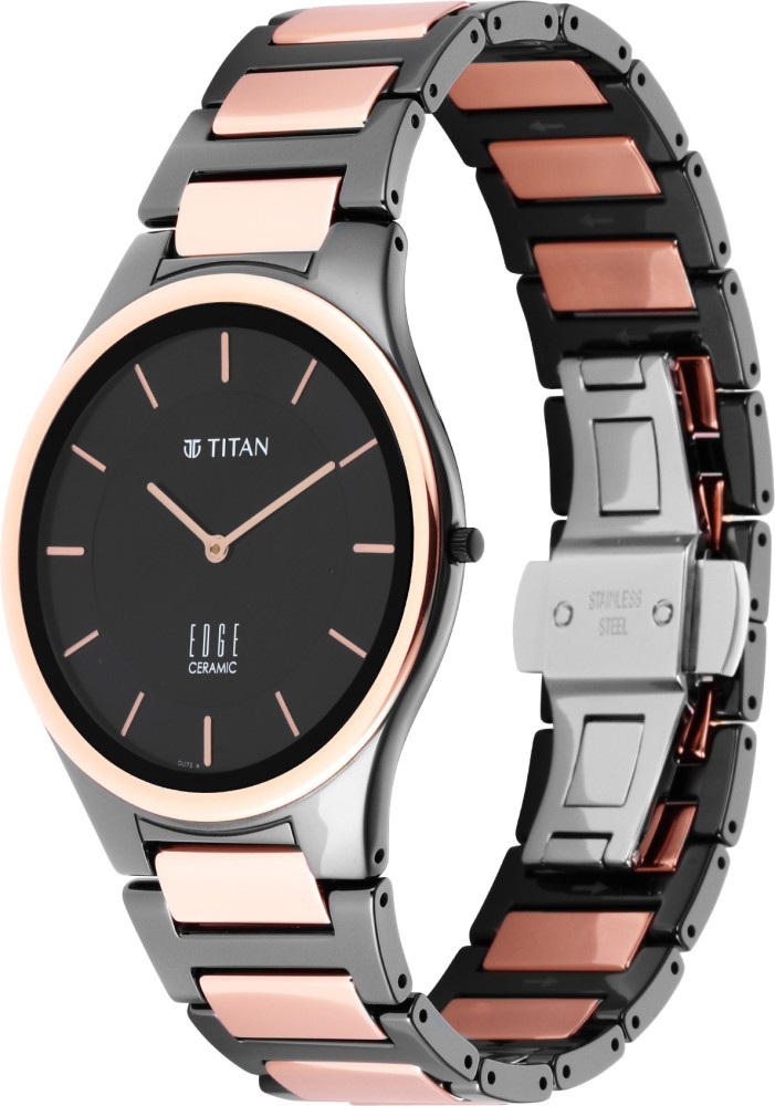 Titan nl1696nc01 edge ceramic online analog watch for men