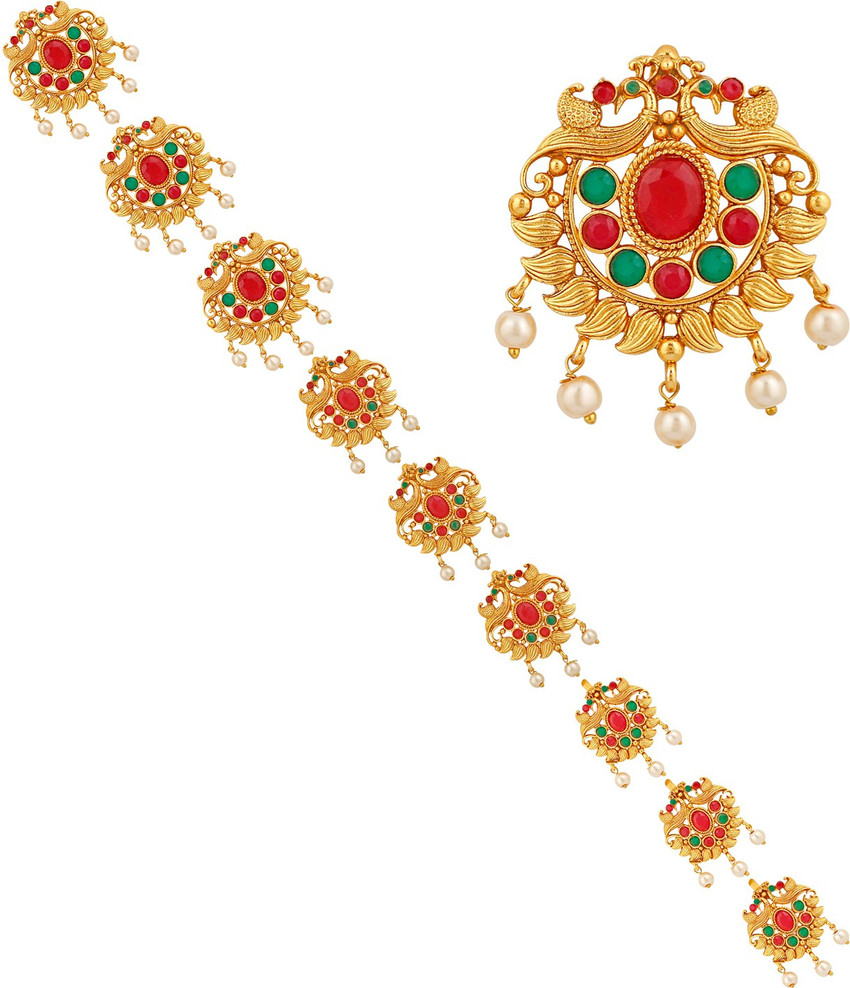APARA Traditional Gold Plated Bridal Wedding Collection Jada Hair choti Accessory for women Hair Accessory Set Price in India Buy APARA Traditional Gold Plated Bridal Wedding Collection Jada Hair chot...
