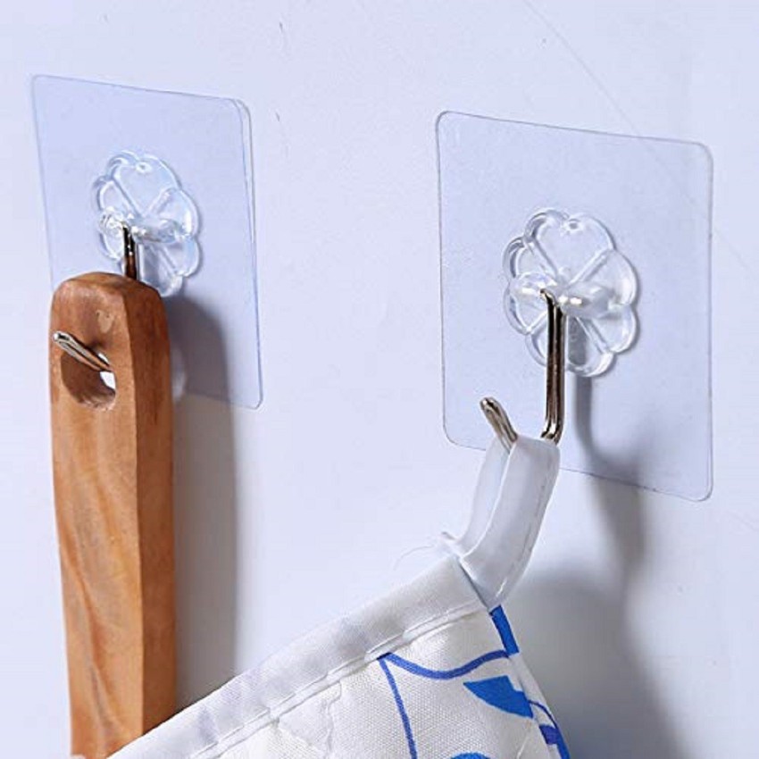 PRO99S Medium Self Adhesive Hooks for walls, Damage free hanging, Personal  décor, Holds 10Kg, No Drilling, No Wall Damage, Transparent Hook 10 Price  in India - Buy PRO99S Medium Self Adhesive Hooks