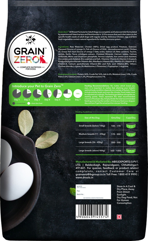 Grain Zero Adult Dog Food 1.5kg Buy 1 Get 1 Free Chicken 3 kg