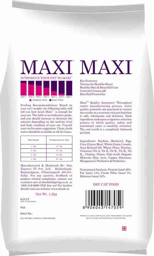 Maxi persian 2025 cat food