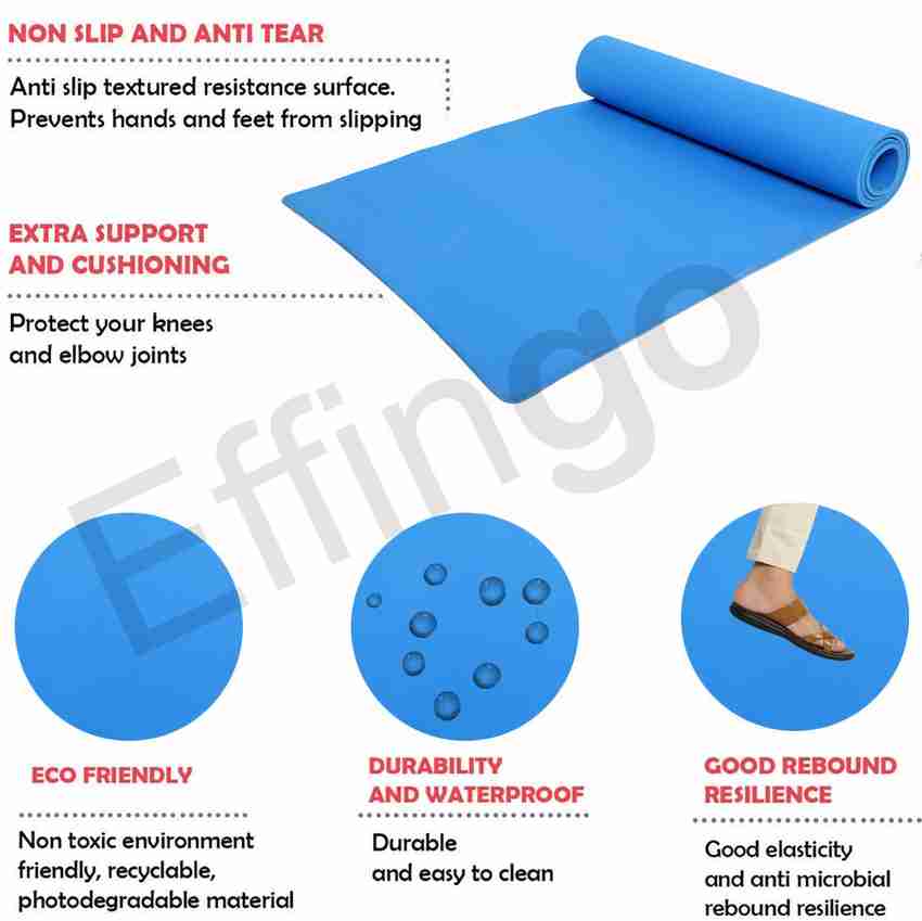 effingo Eco Friendly Non Skid Surface Sticky Yoga Mat WITH Carry Strap For Home Gym 4 mm Yoga Mat Buy effingo Eco Friendly Non Skid Surface Sticky Yoga Mat