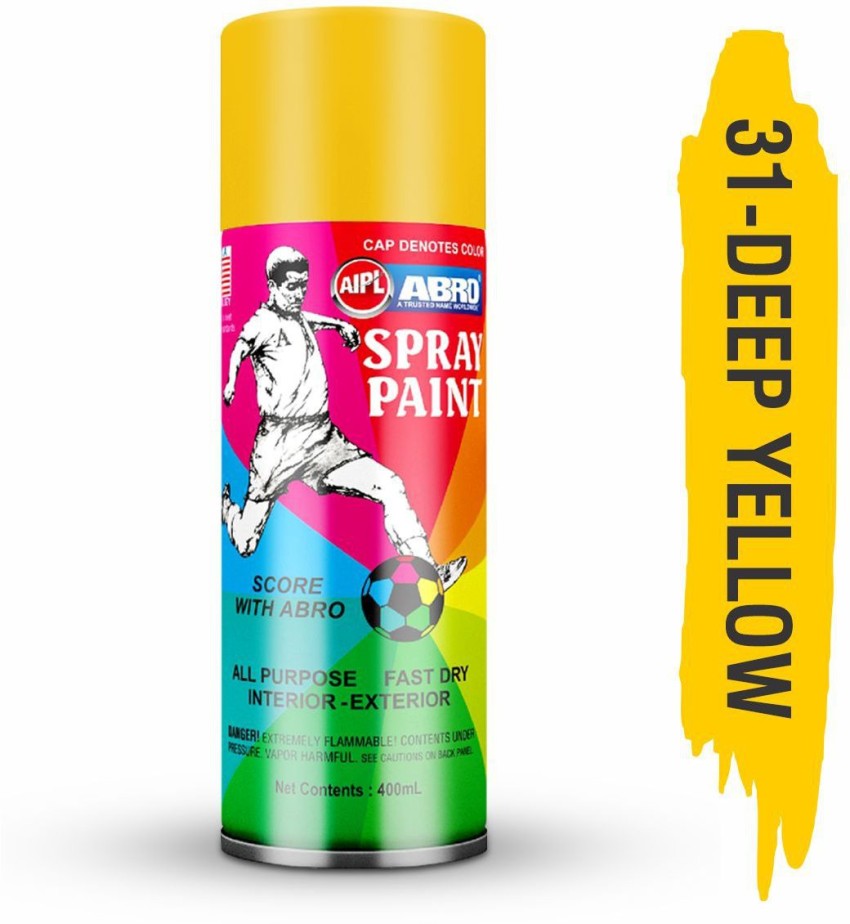 ABRO Premium Quality Spray Paint from well know USA Brand - ABRO DEEP  YELLOW Spray Paint 400 ml