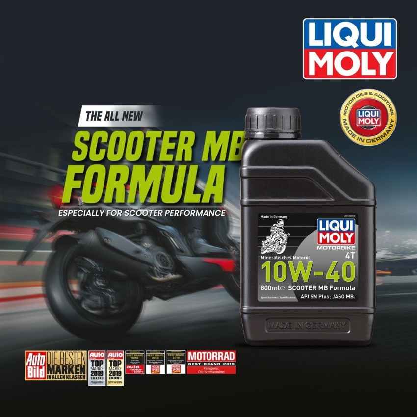Liqui Moly 21458 MOTORBIKE 4T 10W-40 SCOOTER MB FORMULA 800 ml Liqui Moly  21458 MOTORBIKE 4T 10W-40 SCOOTER MB FORMULA 800 ml Synthetic Blend Engine  Oil Price in India - Buy Liqui