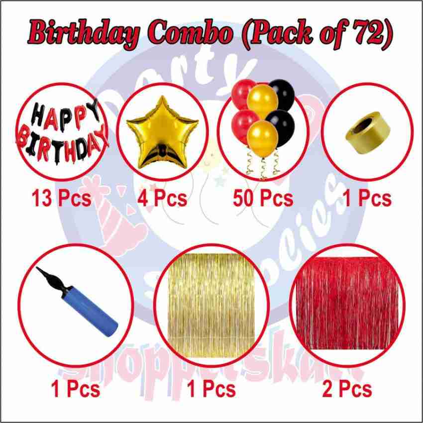 72 PC 10x13 Large Happy Birthday Party Gift Bags & Tissue Paper Kit