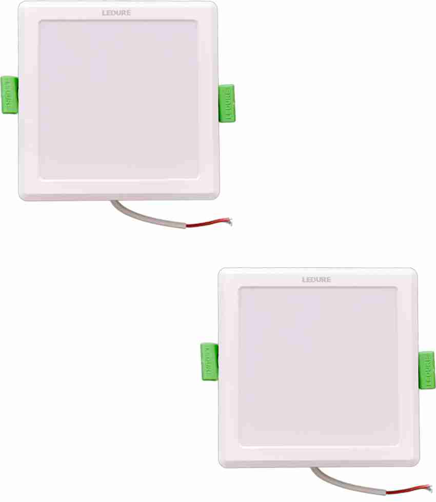Ledure 6W PVC body led panel pack of 2 Recessed Ceiling Lamp