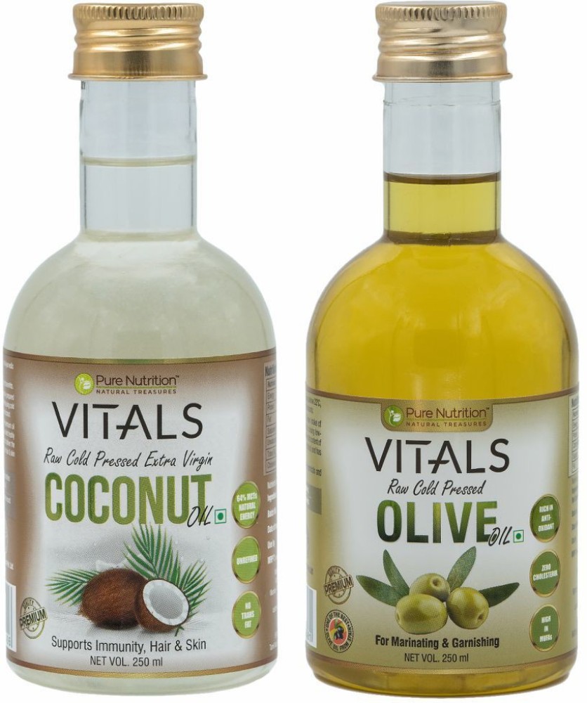 Pure Nutrition Vital Raw Cold Pressed Virgin Olive Oil, For Skin & Hair -  250ml